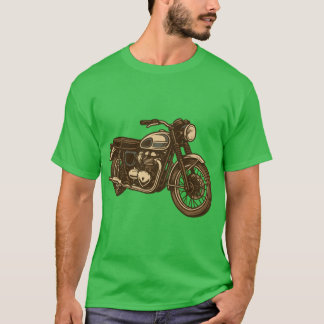 Camiseta Ilustracion de motocicleta de época