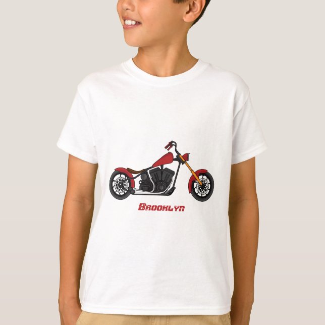 Camiseta Ilustracion de motocicleta estilo helicóptero (Anverso)
