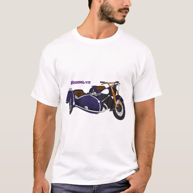 Camiseta Ilustracion de motocicleta púrpura de Sidecar (Anverso)