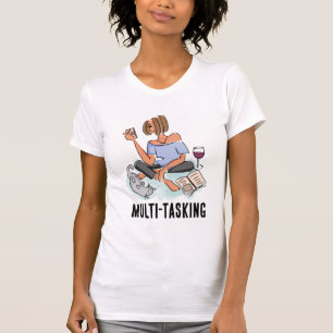 Camiseta Ilustración de mujer multitarea