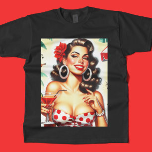 Camiseta Ilustración de mujer retro hermosa