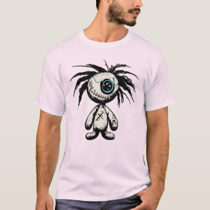 Camiseta Ilustración de muñeca vudú adorable y espeluznante
