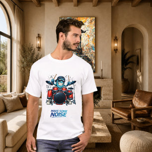 Camiseta Ilustración de música de personaje de baterista az