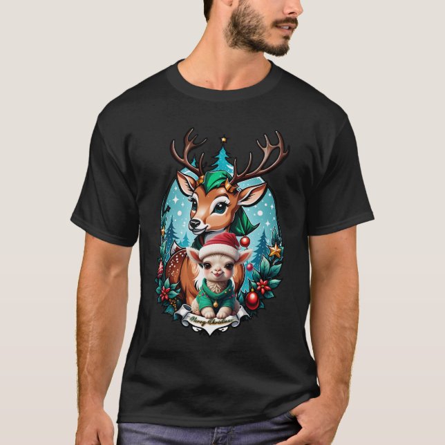 Camiseta Ilustracion de Navidades alegres e invitantes (Anverso)