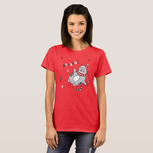 Camiseta Ilustracion de Navidades de gato gordo