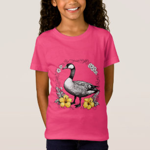 Camiseta Ilustración de Nene Hawaiano con Hibisco Amarillo