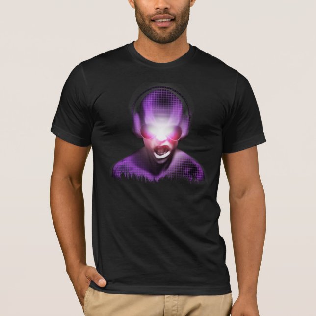 Camiseta Ilustracion de neón del bosquejo 3D de las placas (Anverso)