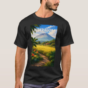 Camiseta Ilustración de Nicaragua Arte de Viaje Vintage