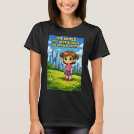Camiseta Ilustración de niña de dibujos animados que perdió