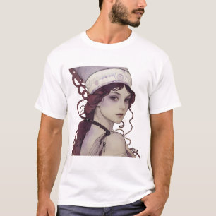 Camiseta Ilustración de niña pelirroja: belleza audaz y art
