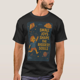 Camiseta Ilustración de niño retro lindo y cielo cósmico
