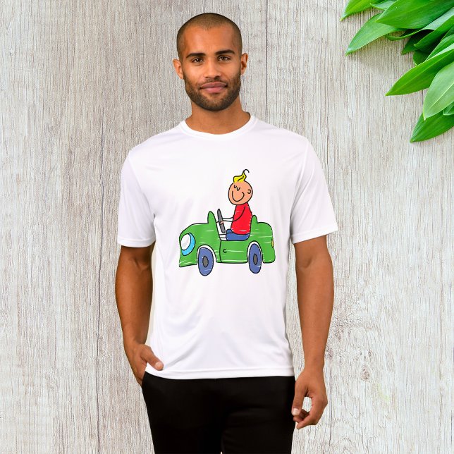 Camiseta Ilustracion de niños con auto verde lindo (Subido por el creador)