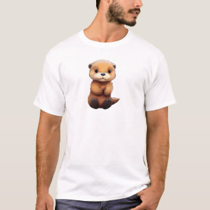 Camiseta Ilustración de nutria de dibujos animados