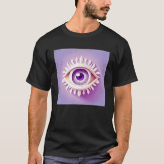 Camiseta Ilustración de ojos blancos lindos color pastel mu