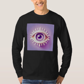 Camiseta Ilustración de ojos blancos lindos color pastel mu