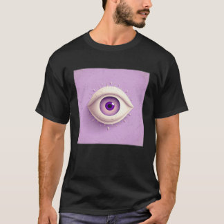 Camiseta Ilustración de ojos blancos lindos color pastel mu