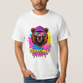 Camiseta Ilustración de oso audaz con eslogan inspirador