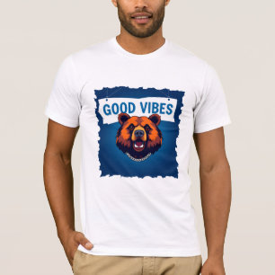 Camiseta Ilustración de oso audaz con eslogan inspirador