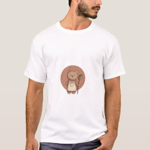 Camiseta Ilustración de oso chef lindo