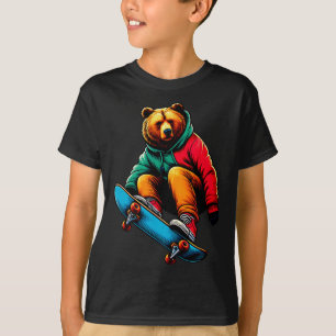 Camiseta Ilustración de oso grizzly funky skateboarding gen