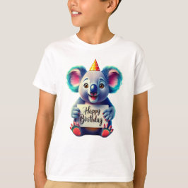 Camiseta Ilustración de oso koala de cumpleaños feliz anima