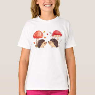 Camiseta Ilustracion de otoño de setas y edgeogs de cute