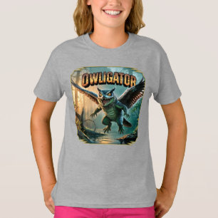 Camiseta Ilustración de Owligator – Cocodrilo Búho Divertid