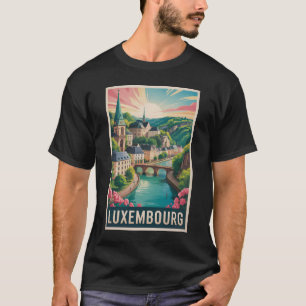 Camiseta Ilustración de paisaje de Luxemburgo Arte de viaje