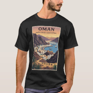 Camiseta Ilustración de paisaje de Omán Arte de viaje vinta