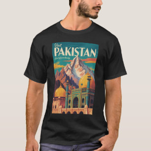 Camiseta Ilustración de paisaje de Pakistán Arte de viaje v