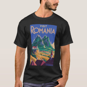 Camiseta Ilustración de paisaje de Rumania Arte de viaje vi