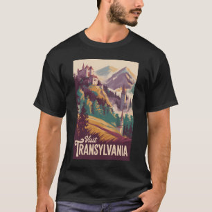 Camiseta Ilustración de paisaje de Transilvania Arte de via
