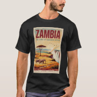 Ilustración de paisaje de Zambia Arte de viaje vin