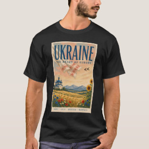 Camiseta Ilustración de paisaje ucraniano de Ucrania Viaje