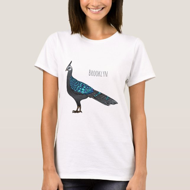 Camiseta Ilustracion de pájaro faisán palawan personalizado (Anverso)