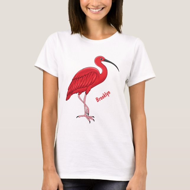 Camiseta Ilustracion de pájaro ibis de escarlata personaliz (Anverso)