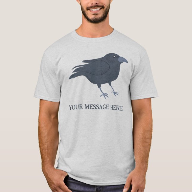 Camiseta Ilustracion de pájaro negro personalizado (Anverso)