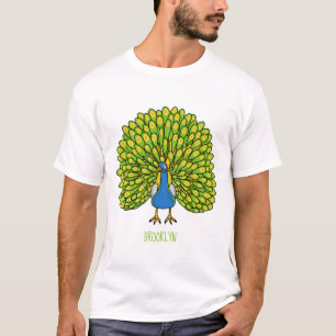 Camiseta Ilustracion de pájaro pavo real