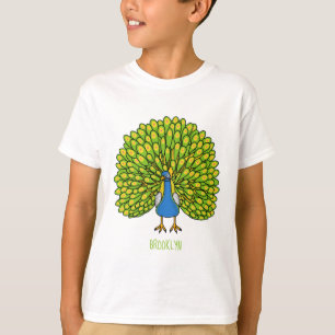 Camiseta Ilustracion de pájaro pavo real