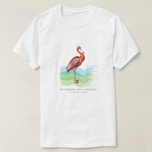 Camiseta Ilustracion de pájaro Roseate Spoonbill Vintage (Diseño del anverso)