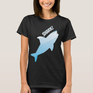 Camiseta Ilustracion de palabra animal azul tiburón