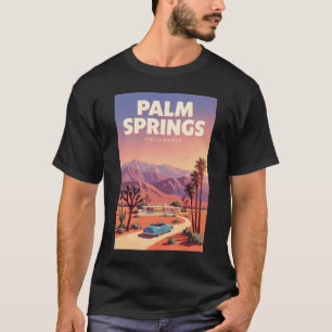 Camiseta Ilustración de Palm Springs California Arte de Via