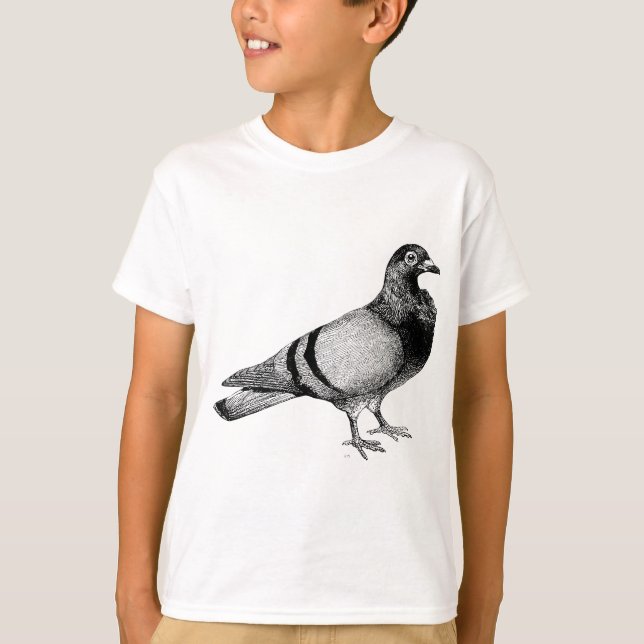 Camiseta Ilustracion de paloma de vintage (Anverso)