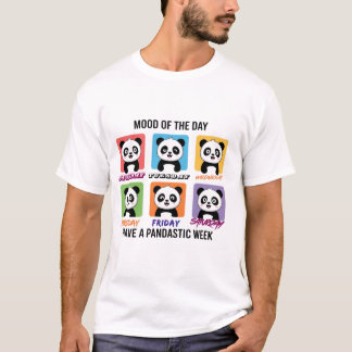 Camiseta Ilustración de Panda Adorable del Estado de Ánimo 