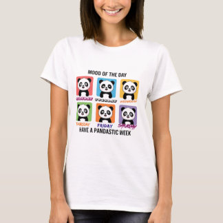 Camiseta Ilustración de Panda Adorable del Estado de Ánimo 
