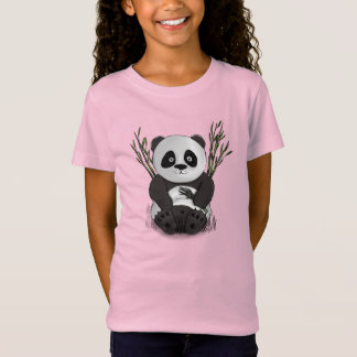 Camiseta Ilustracion de panda con mano