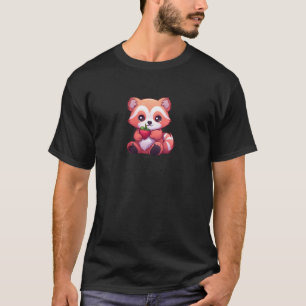 Camiseta Ilustración de panda rojo de dibujos animados