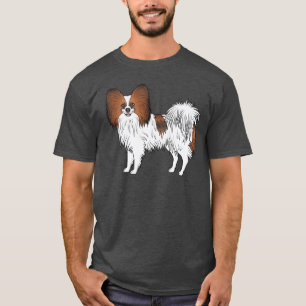 Camiseta Ilustración de Papillon de color rojo sabelo dibuj