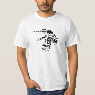 Camiseta Ilustración de patinador en blanco y negro