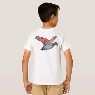 Camiseta Ilustración de pato volador vibrante